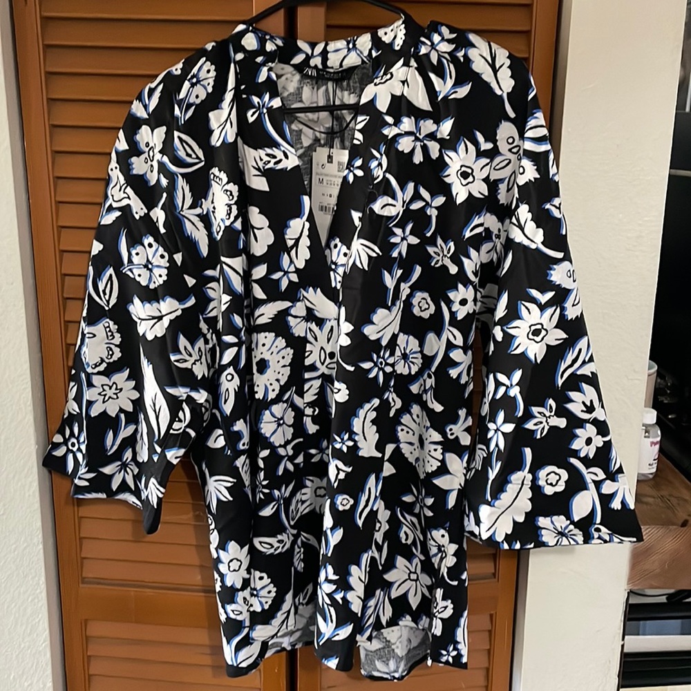 Zara Linen Mix Blouse